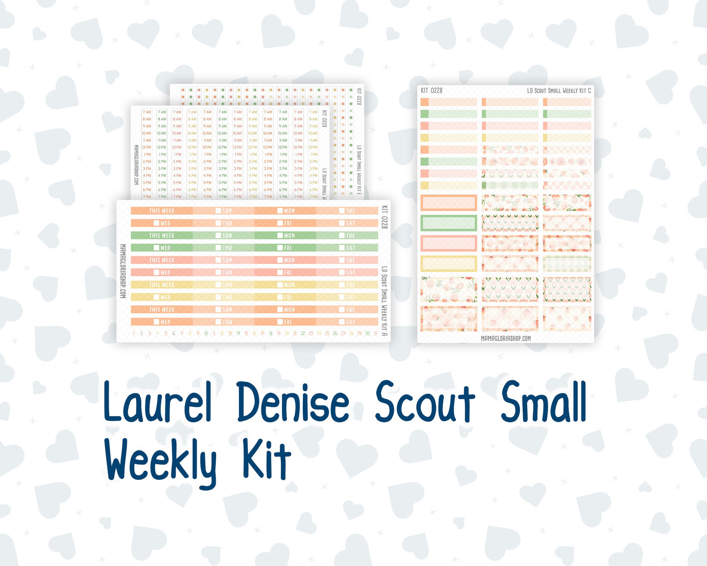 Kit 0228 - Laurel Denise The Scout Planner Small - Weekly Kit - August - Just Peachy