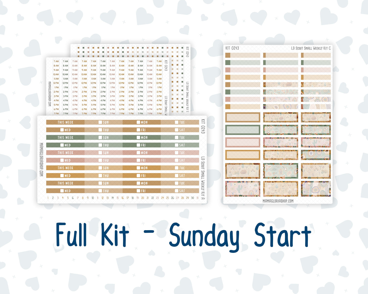 Kit 0243 - Laurel Denise The Scout Planner Small - Weekly Kit - November - Boho Autumn