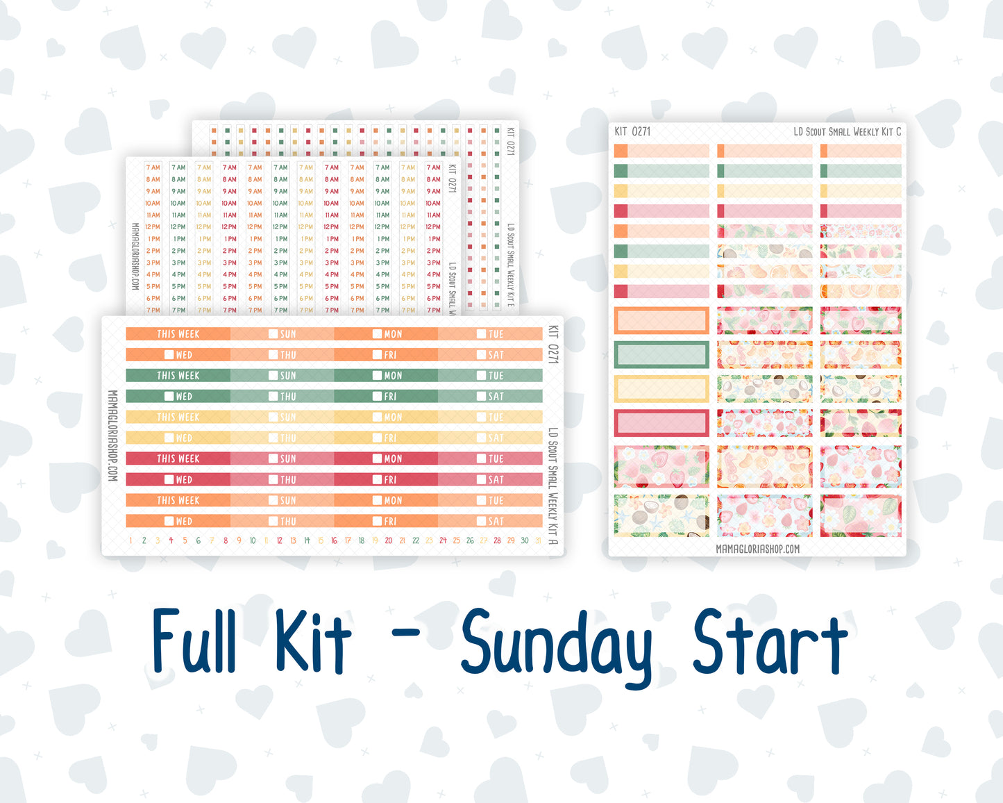 Kit 0271 - Laurel Denise The Scout Planner Small - Weekly Kit - June - Strawberry Shore