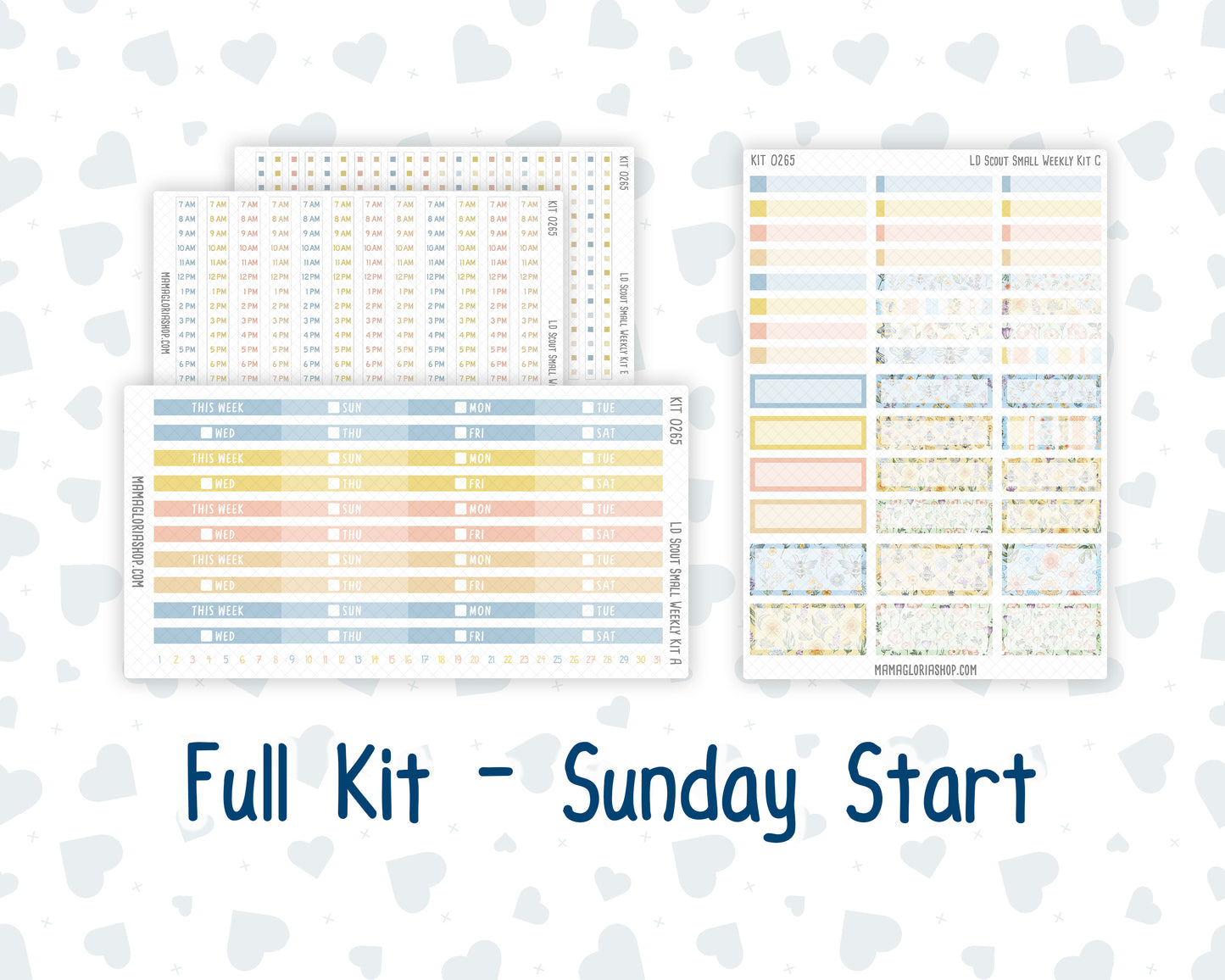Kit 0265 - Laurel Denise The Scout Planner Small - Weekly Kit - May - Honeybee Sky