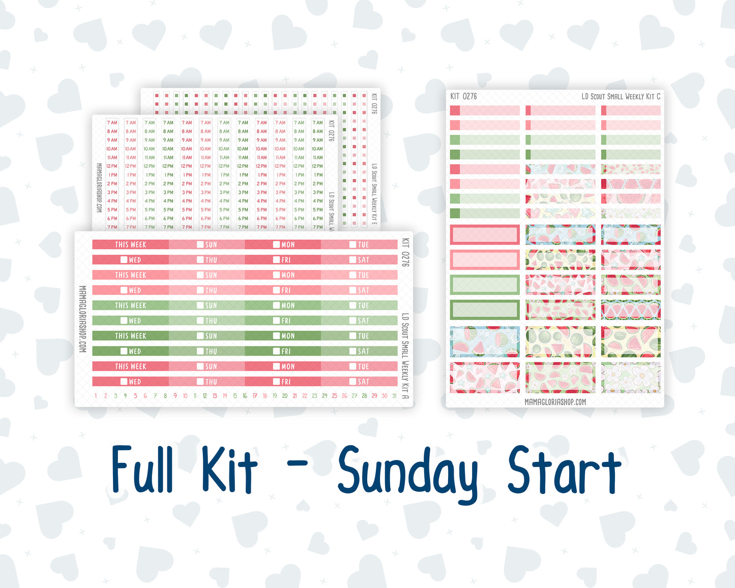 Kit 0276 - Laurel Denise The Scout Planner Small - Weekly Kit - July - Melon Crush