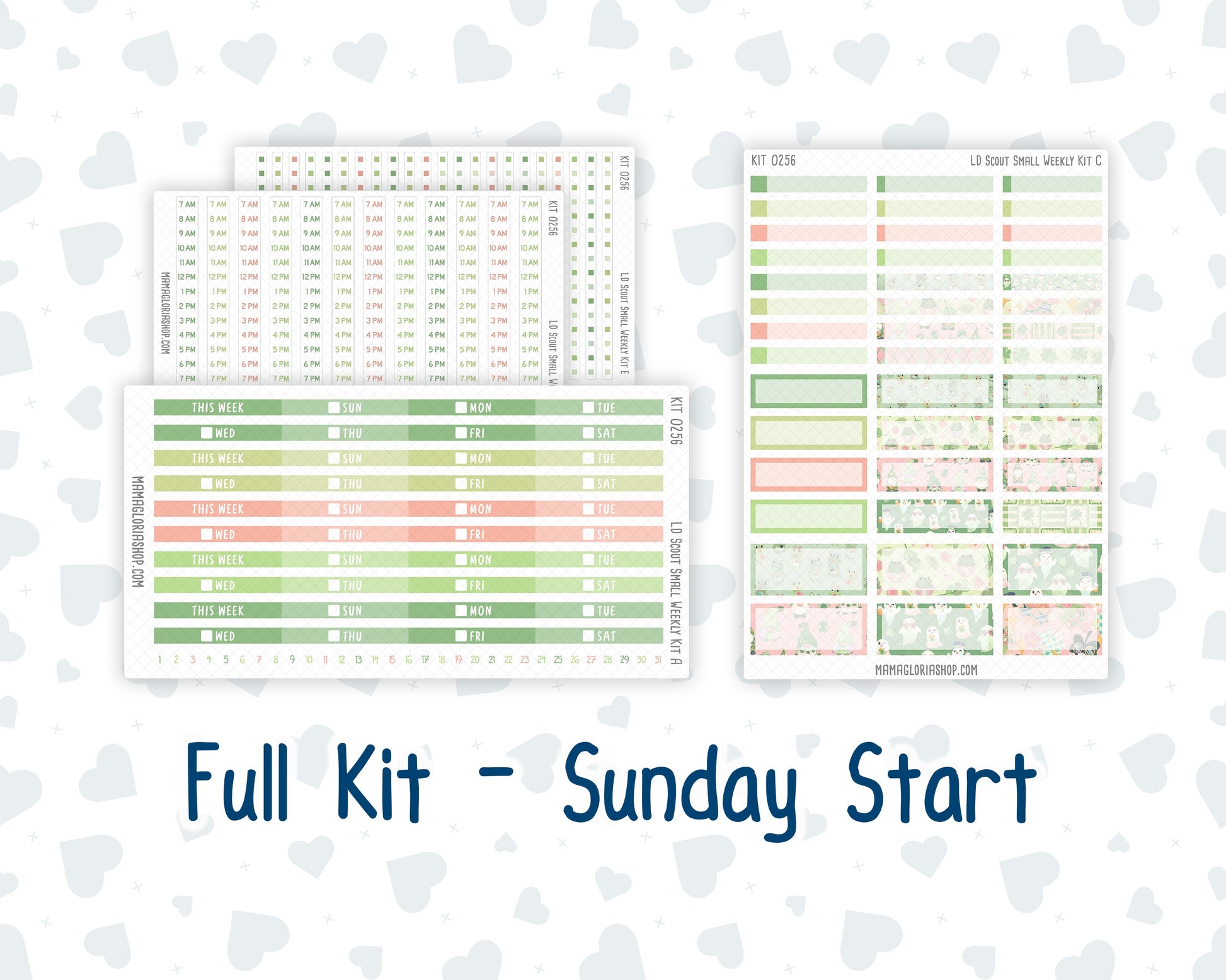 Kit 0256 - Laurel Denise The Scout Planner Small - Weekly Kit - March - Froggy Luck