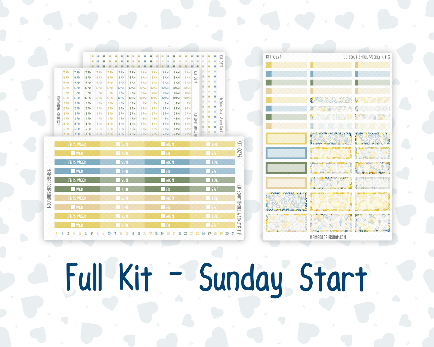 Kit 0274 - Laurel Denise The Scout Planner Small - Weekly Kit - July - Sunny Lemon Shore