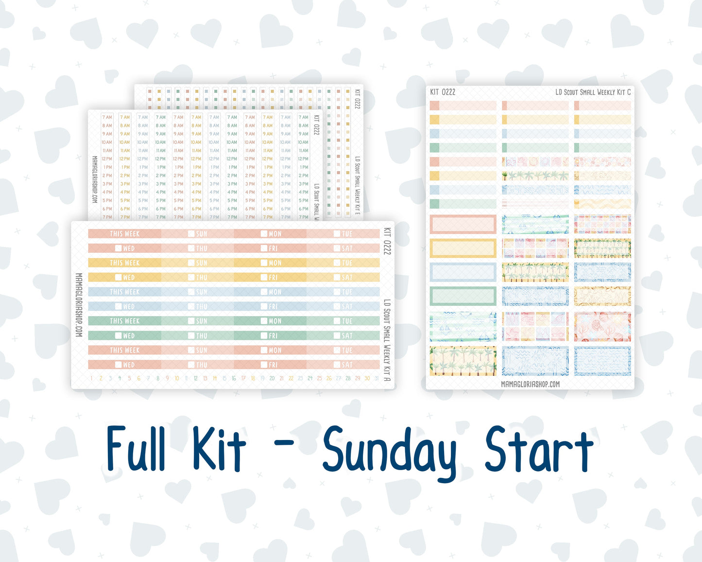 Kit 0222 - Laurel Denise The Scout Planner Small - Weekly Kit - June - Beach Day