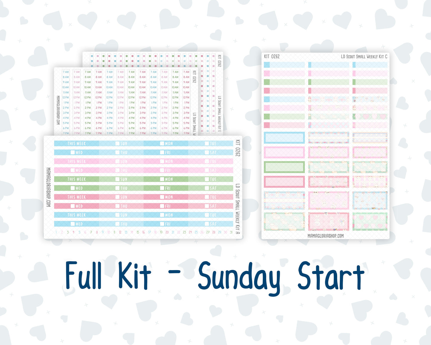 Kit 0262 - Laurel Denise The Scout Planner Small - Weekly Kit - April - Spring Puffs