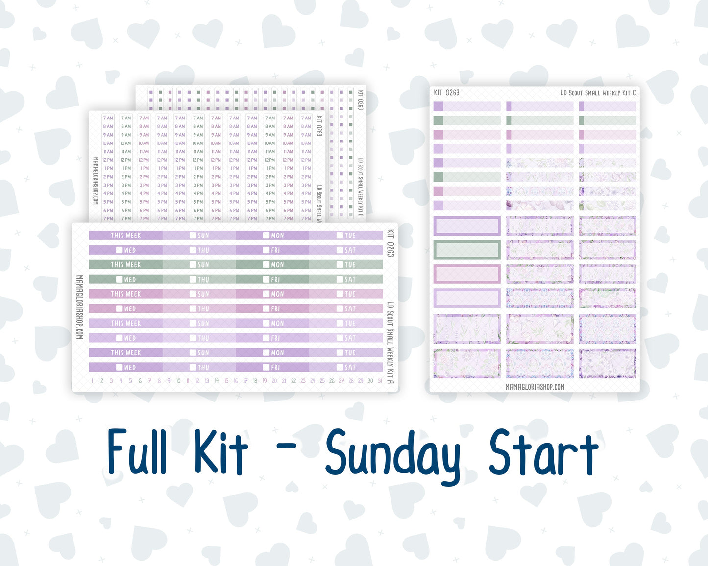 Kit 0263 - Laurel Denise The Scout Planner Small - Weekly Kit - April - Lavender Drift