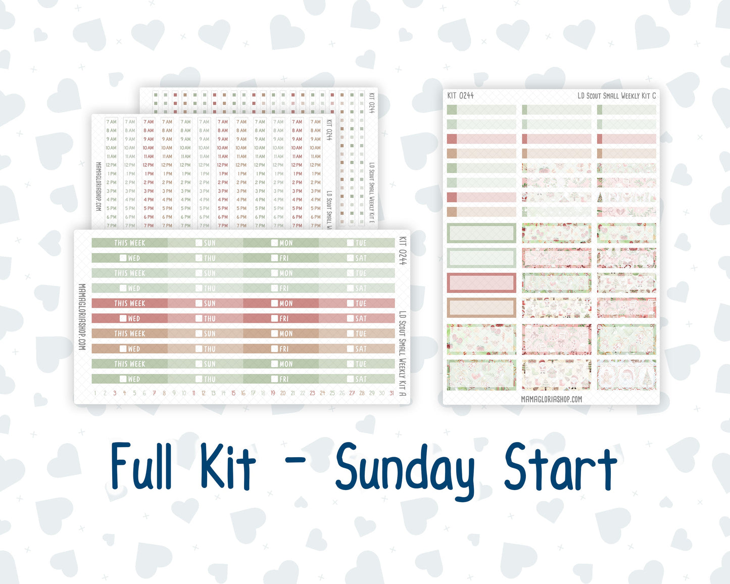 Kit 0244 - Laurel Denise The Scout Planner Small - Weekly Kit - December - Santas Village