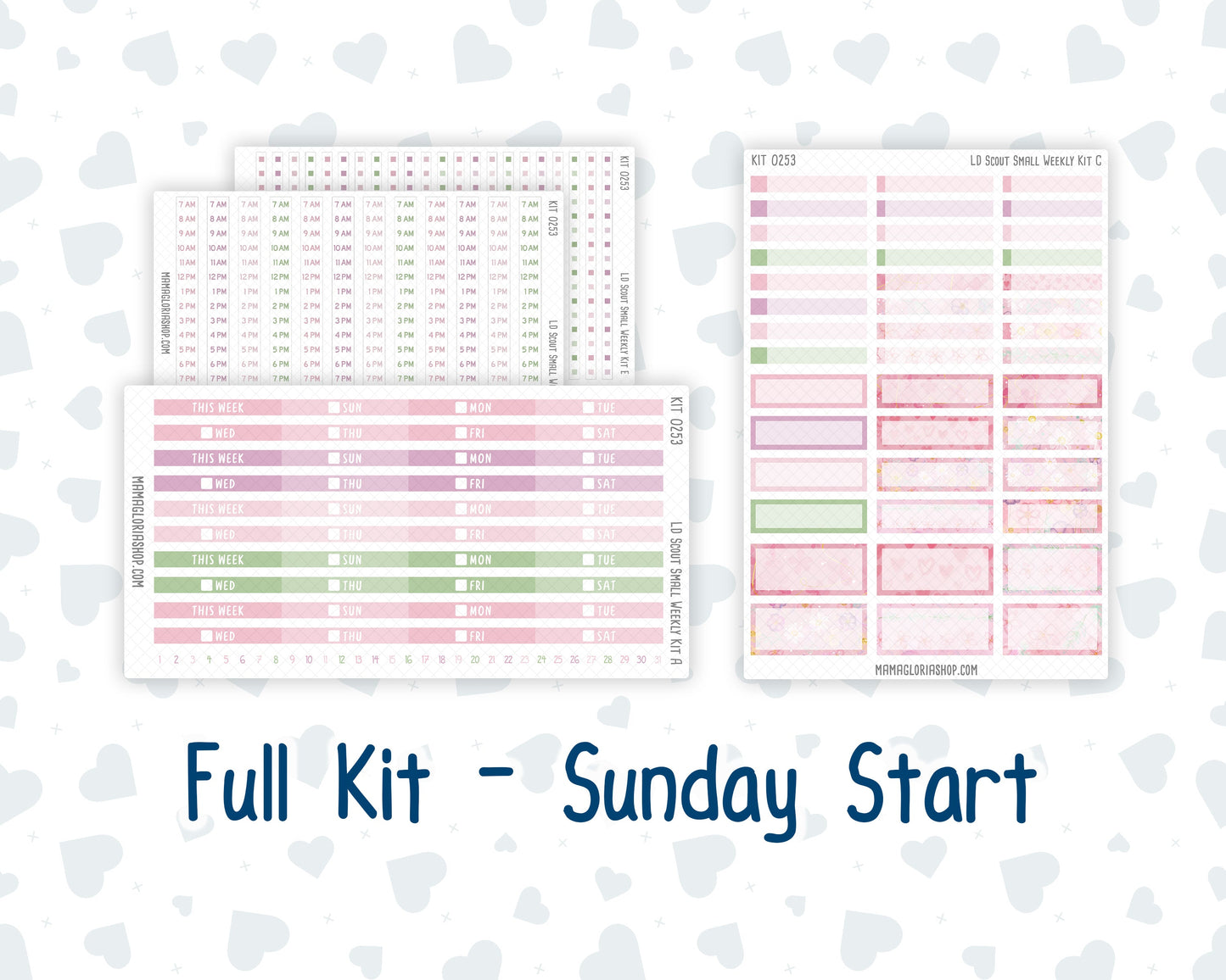 Kit 0253 - Laurel Denise The Scout Planner Small - Weekly Kit - February - Rosy Daydreams