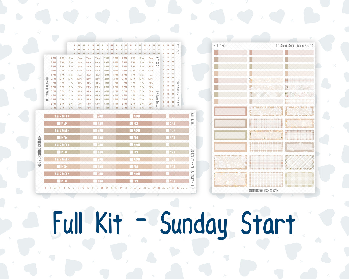 Kit 0301 - Laurel Denise The Scout Planner Small - Weekly Kit - November - Sunday Comfort