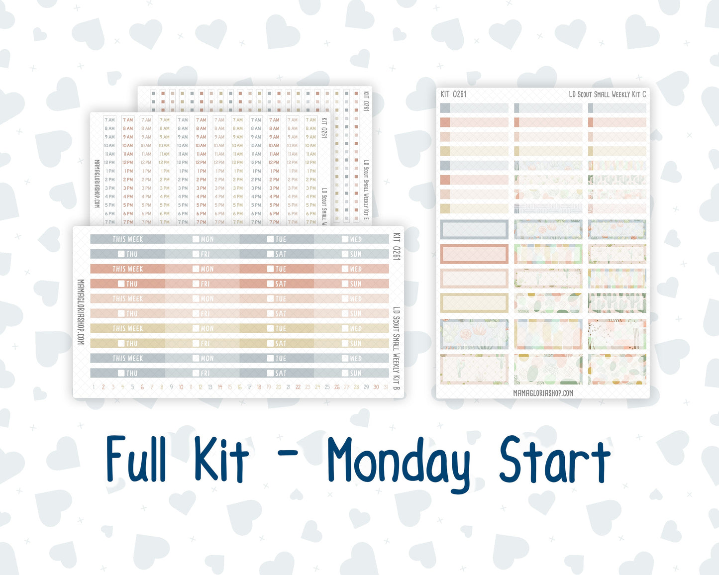 Kit 0261 - Laurel Denise The Scout Planner Small - Weekly Kit - April - Llama Spring