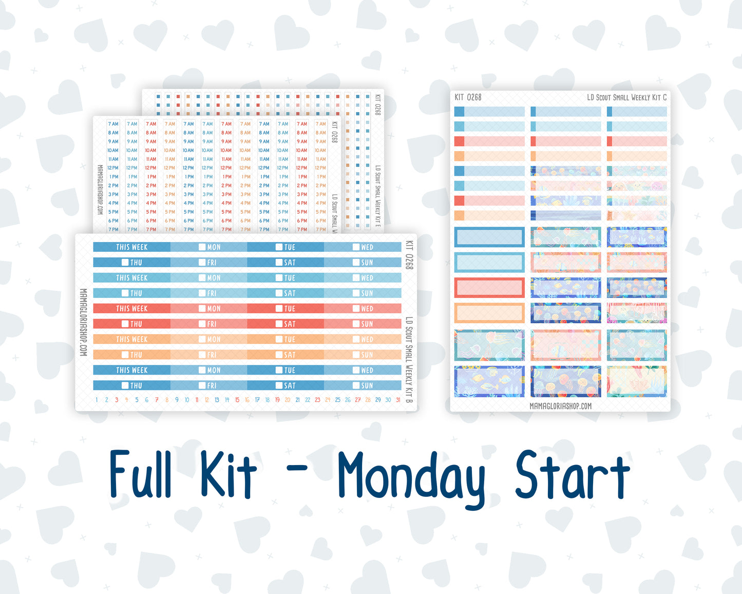 Kit 0268 - Laurel Denise The Scout Planner Small - Weekly Kit - June - Sea Sweeties
