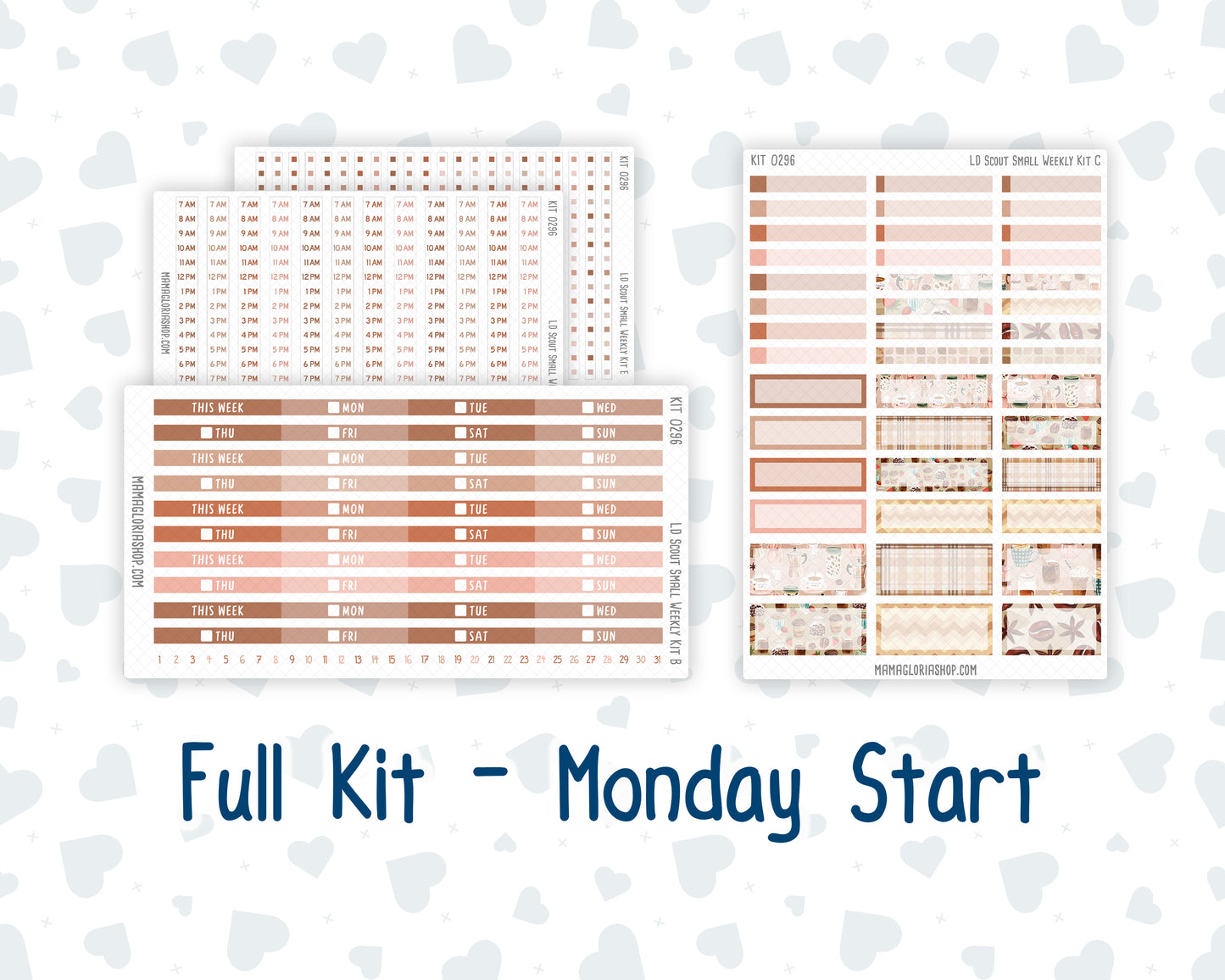 Kit 0296 - Laurel Denise The Scout Planner Small - Weekly Kit - September - Coffee Break