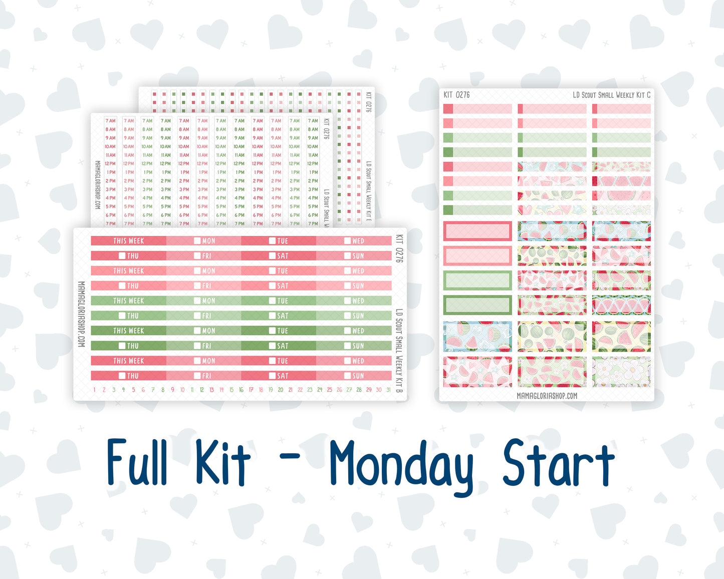 Kit 0276 - Laurel Denise The Scout Planner Small - Weekly Kit - July - Melon Crush