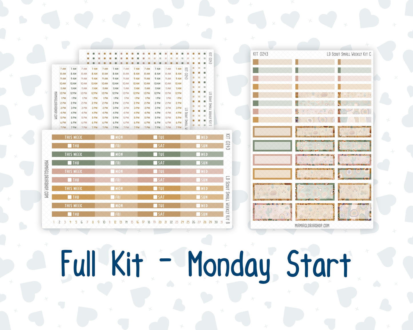 Kit 0243 - Laurel Denise The Scout Planner Small - Weekly Kit - November - Boho Autumn