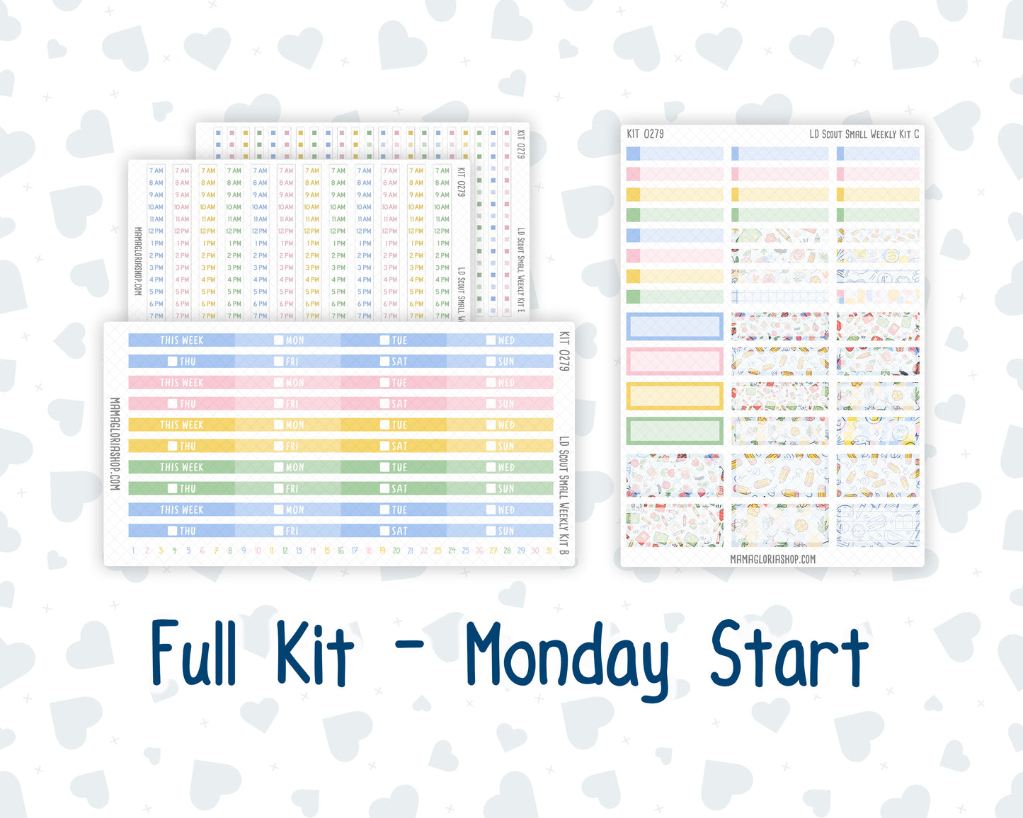 Kit 0279 - Laurel Denise The Scout Planner Small - Weekly Kit - August - Not Ready For School