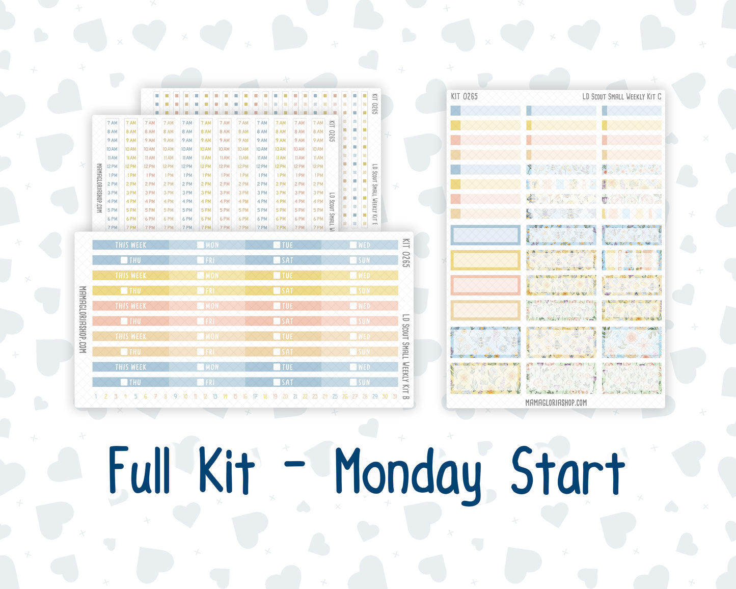 Kit 0265 - Laurel Denise The Scout Planner Small - Weekly Kit - May - Honeybee Sky