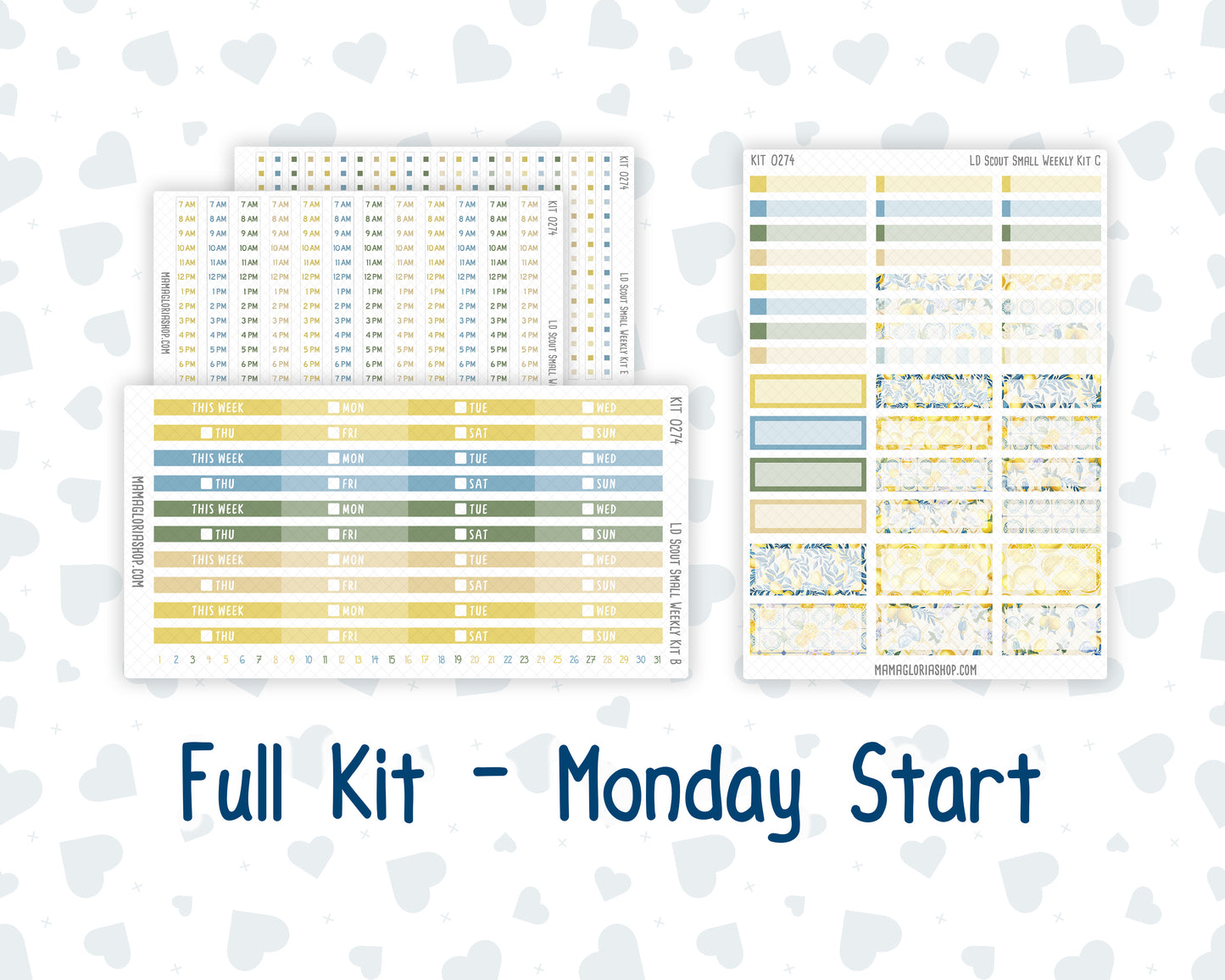 Kit 0274 - Laurel Denise The Scout Planner Small - Weekly Kit - July - Sunny Lemon Shore