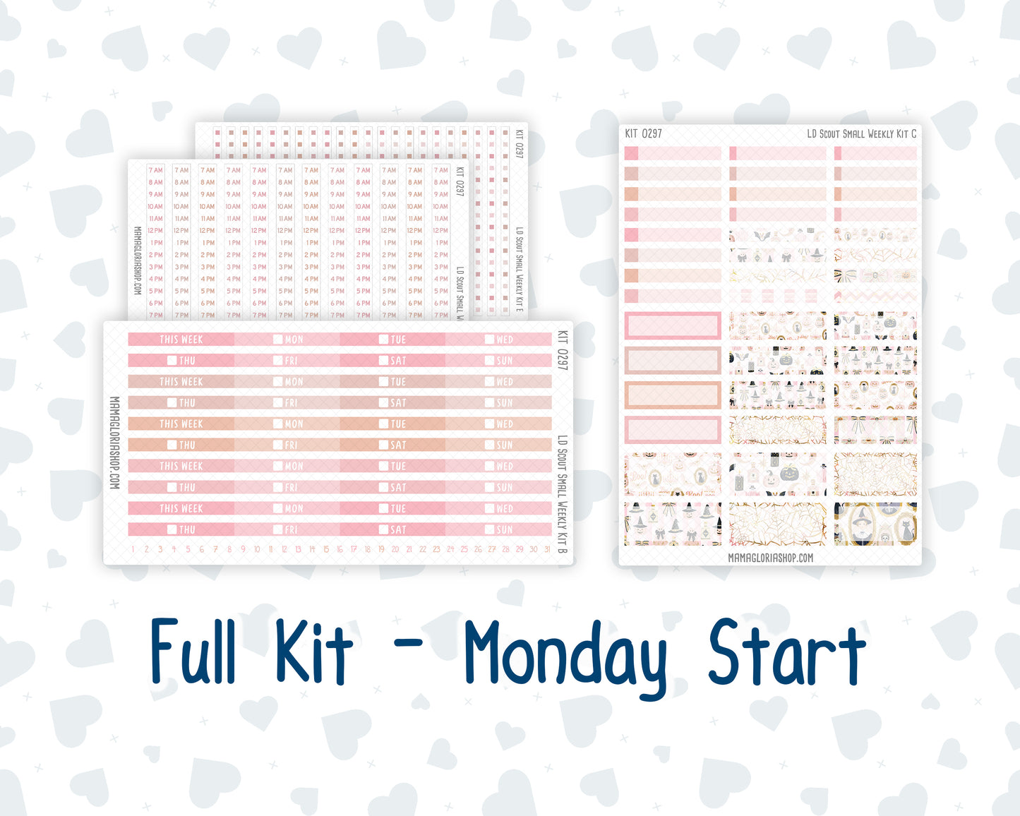 Kit 0297 - Laurel Denise The Scout Planner Small - Weekly Kit - October - Pink Spell