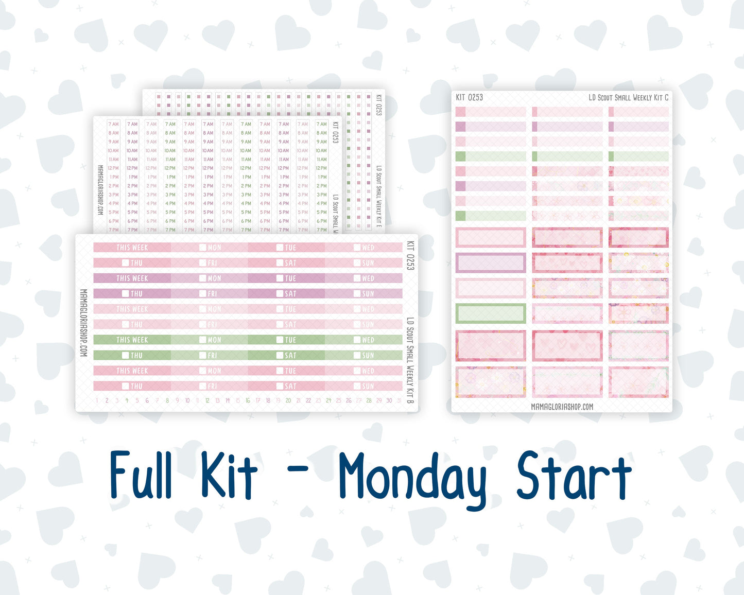 Kit 0253 - Laurel Denise The Scout Planner Small - Weekly Kit - February - Rosy Daydreams