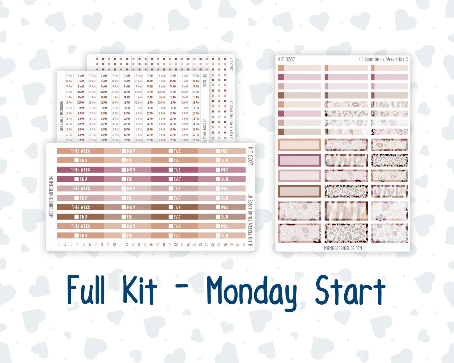 Kit 0207 - Laurel Denise The Scout Planner Small - Weekly Kit - February - Wild Love