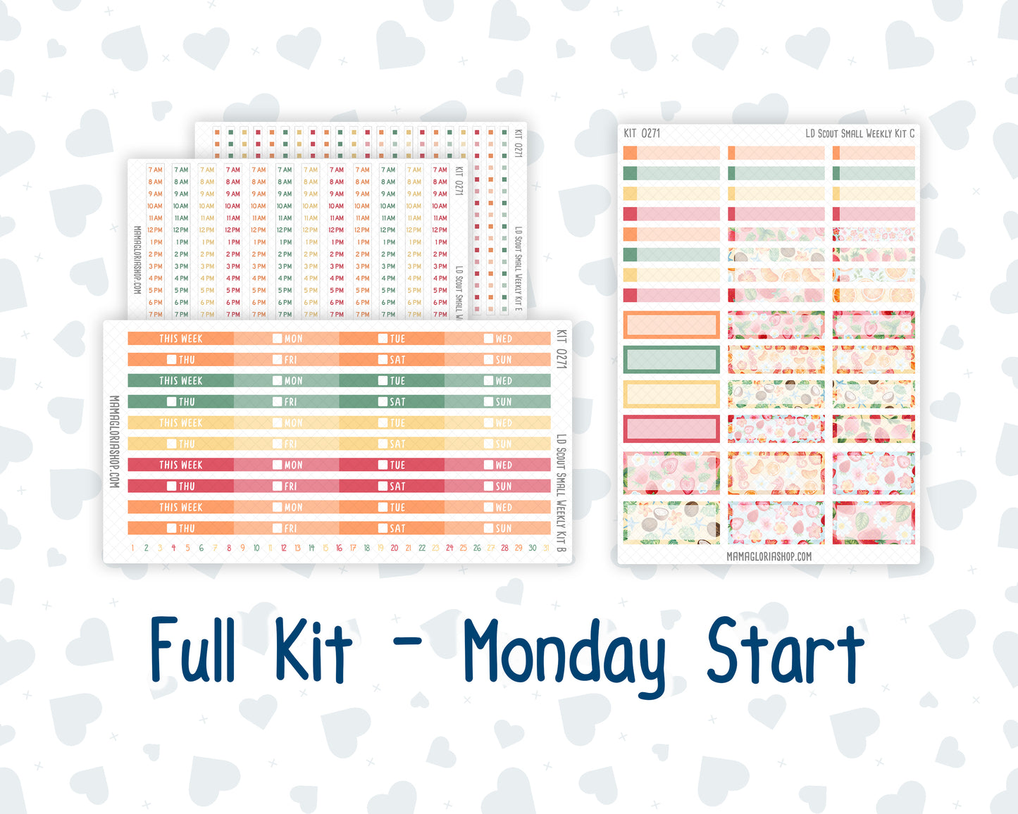 Kit 0271 - Laurel Denise The Scout Planner Small - Weekly Kit - June - Strawberry Shore