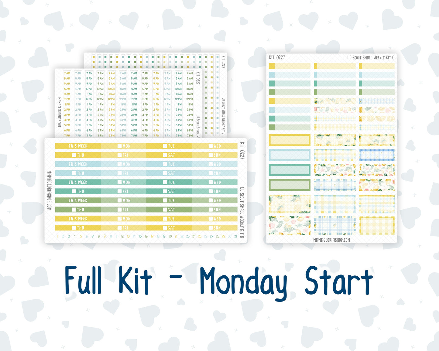 Kit 0227 - Laurel Denise The Scout Planner Small - Weekly Kit - July - Lemon Grove