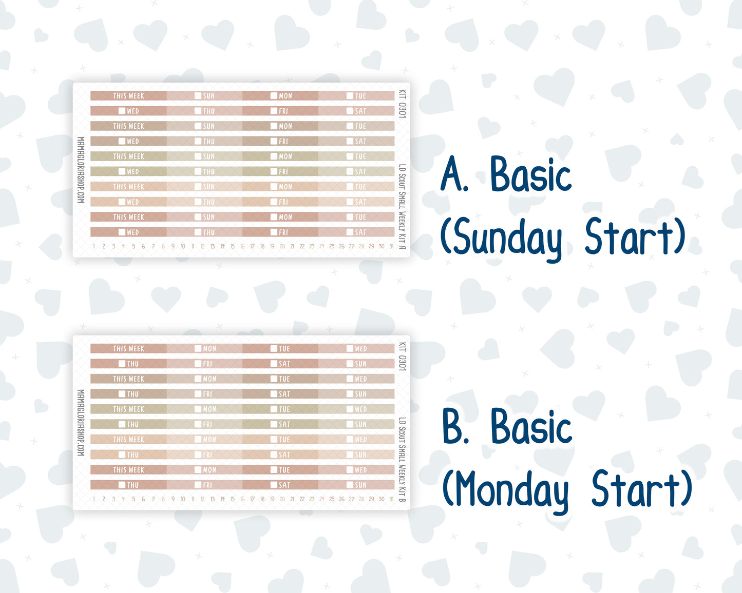 Kit 0301 - Laurel Denise The Scout Planner Small - Weekly Kit - November - Sunday Comfort