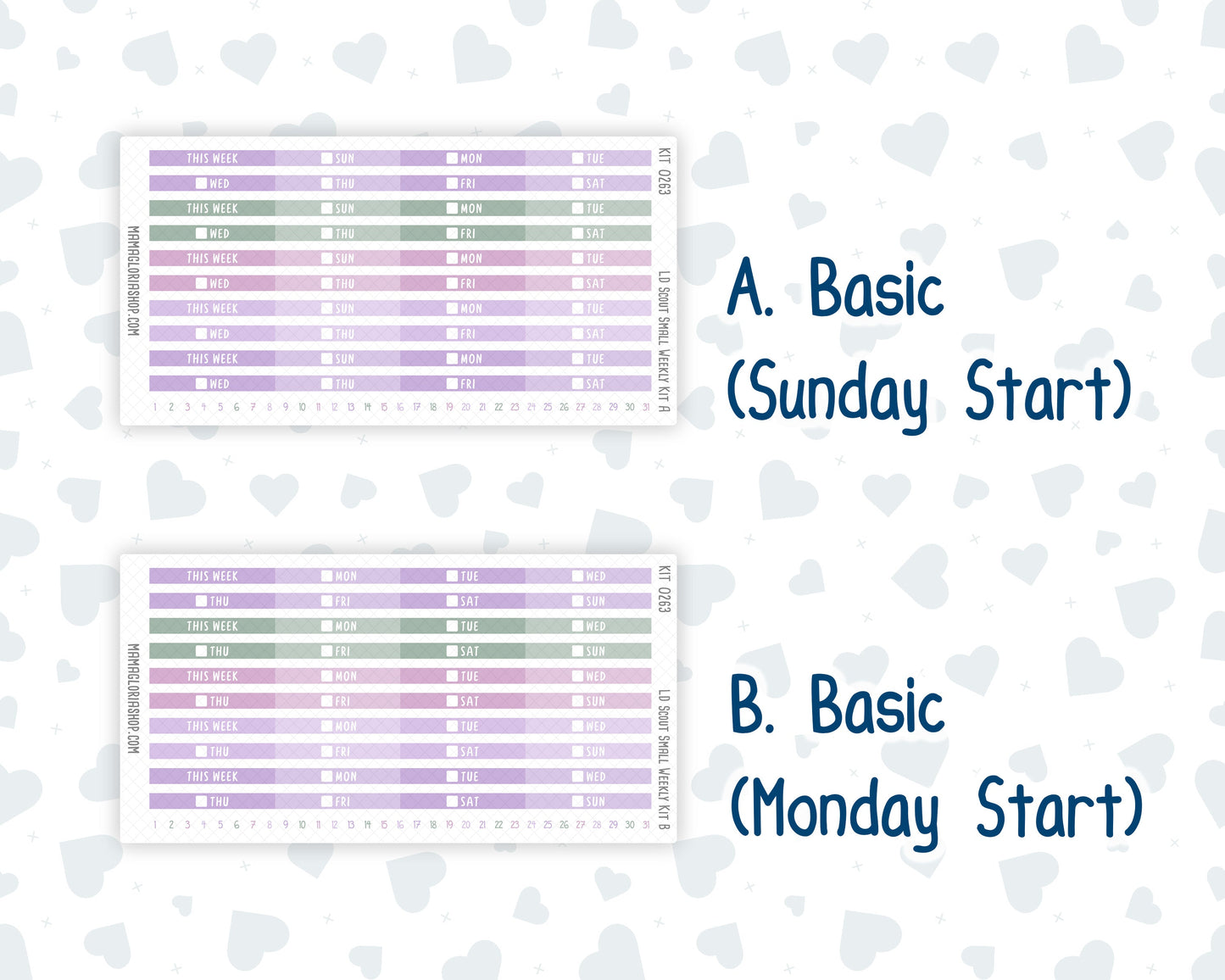 Kit 0263 - Laurel Denise The Scout Planner Small - Weekly Kit - April - Lavender Drift