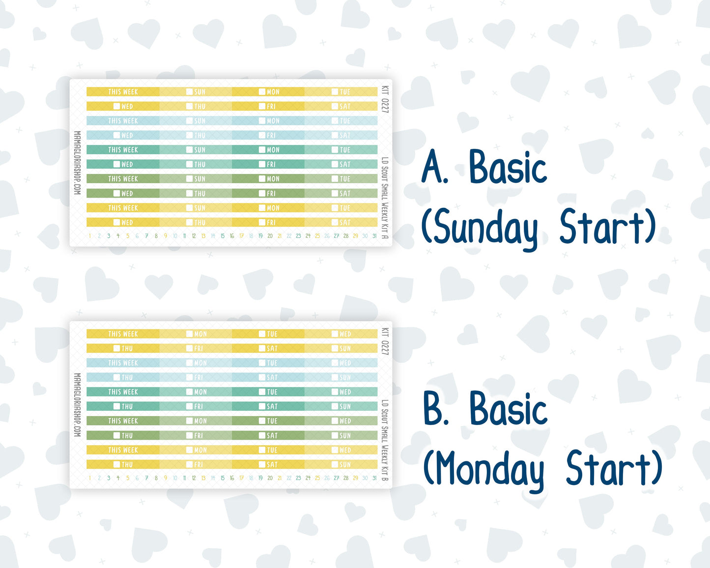 Kit 0227 - Laurel Denise The Scout Planner Small - Weekly Kit - July - Lemon Grove