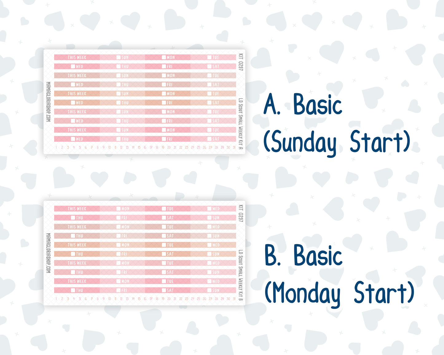 Kit 0297 - Laurel Denise The Scout Planner Small - Weekly Kit - October - Pink Spell