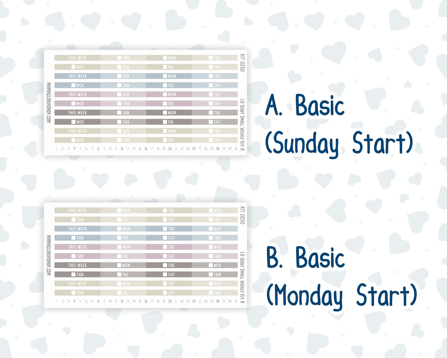 Kit 0250 - Laurel Denise The Scout Planner Small - Weekly Kit - Quiet January