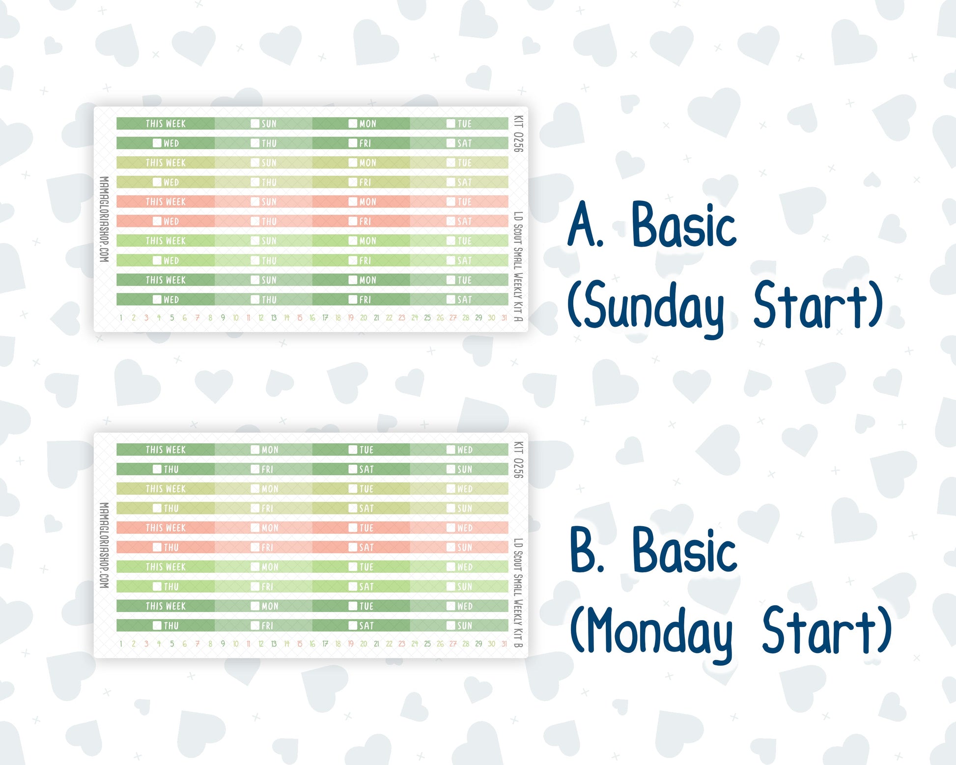 Kit 0256 - Laurel Denise The Scout Planner Small - Weekly Kit - March - Froggy Luck