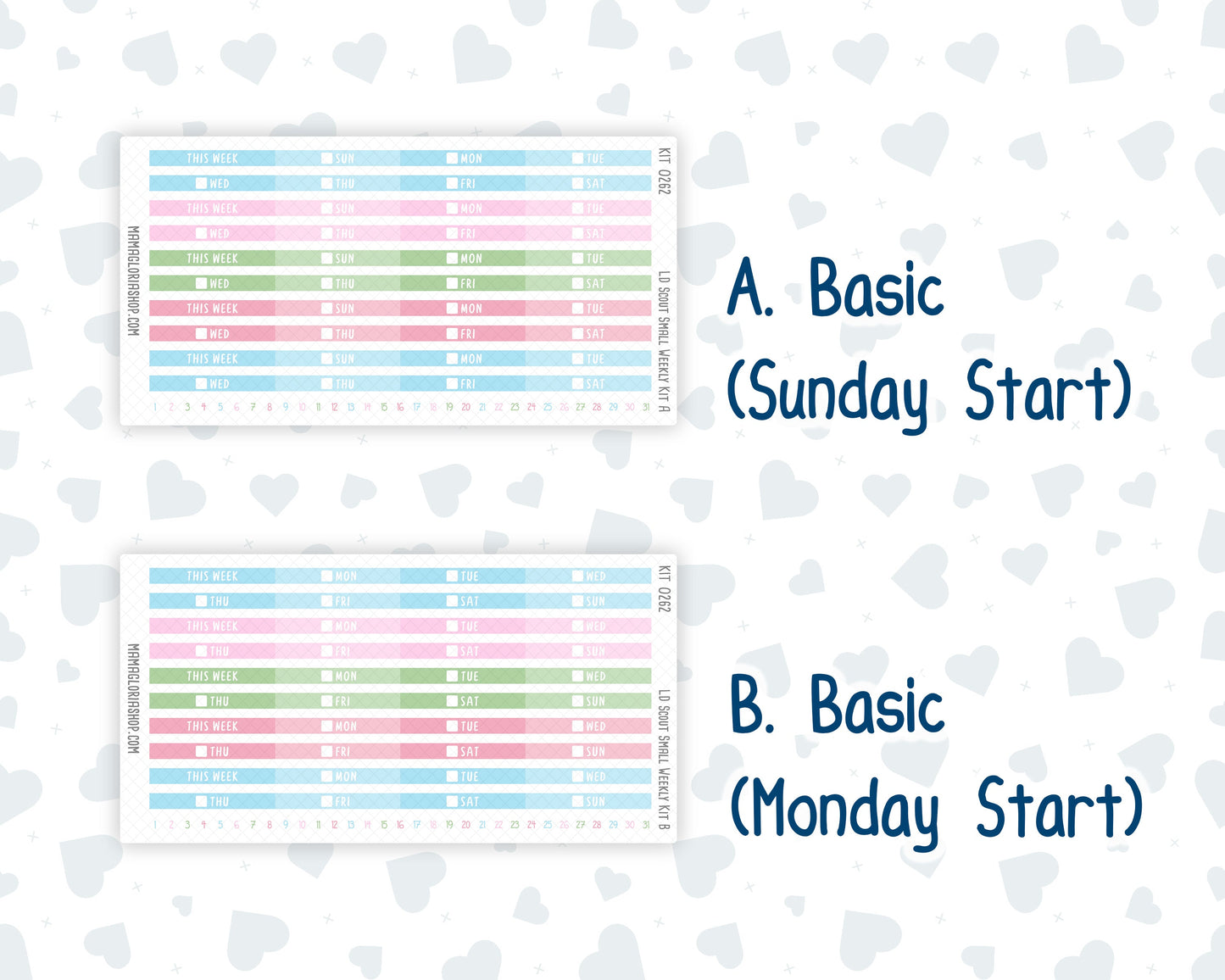 Kit 0262 - Laurel Denise The Scout Planner Small - Weekly Kit - April - Spring Puffs