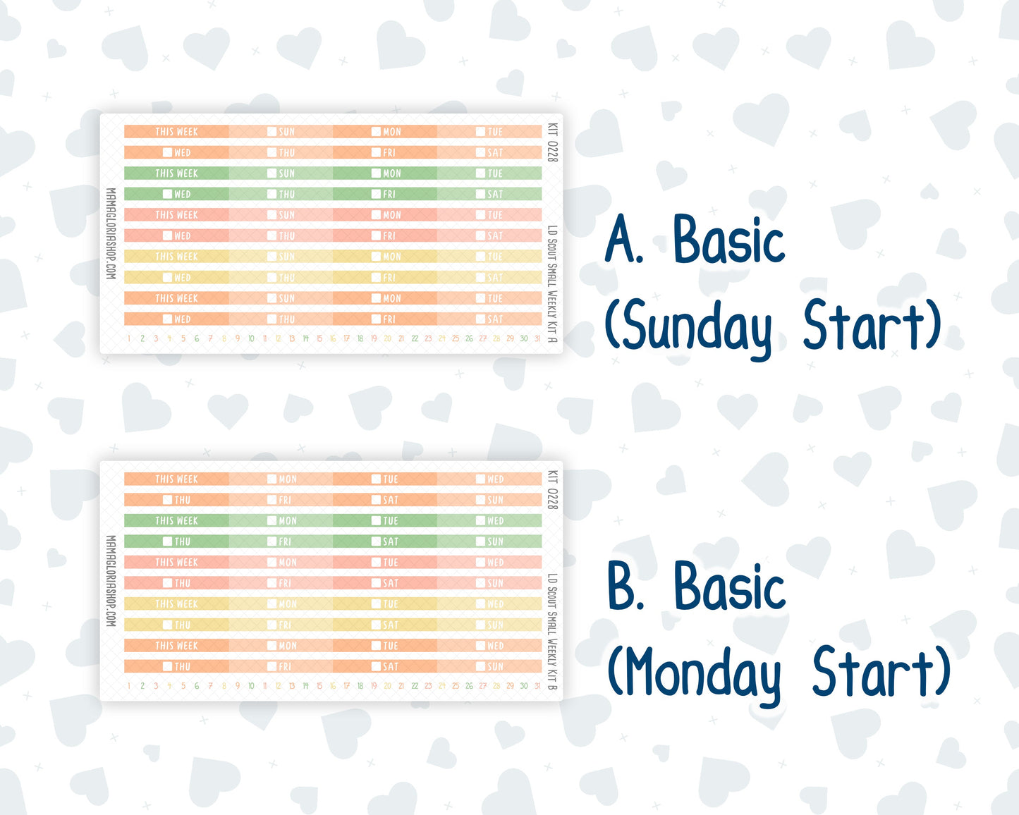 Kit 0228 - Laurel Denise The Scout Planner Small - Weekly Kit - August - Just Peachy