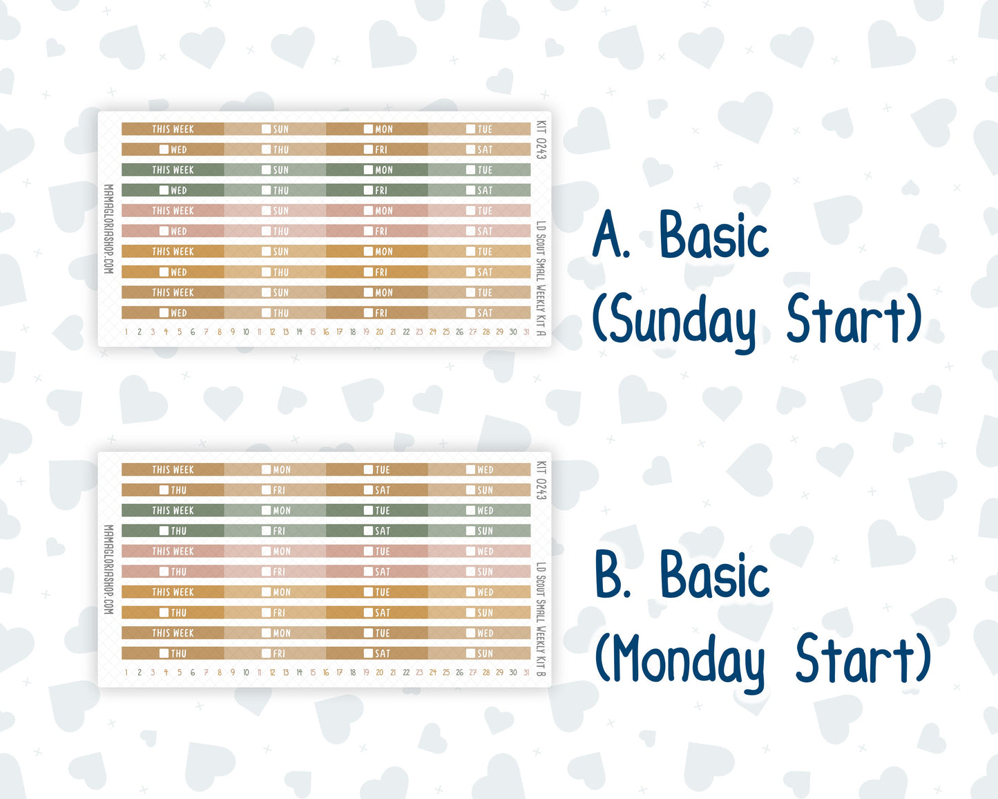 Kit 0243 - Laurel Denise The Scout Planner Small - Weekly Kit - November - Boho Autumn