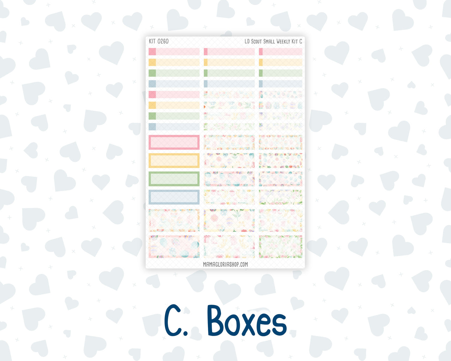 Kit 0260 - Laurel Denise The Scout Planner Small - Weekly Kit - April - Pastel Egg Hunt