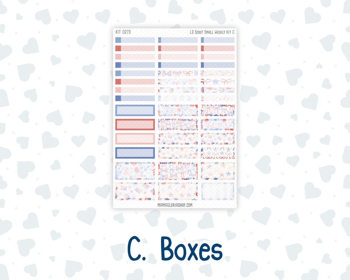 Kit 0273 - Laurel Denise The Scout Planner Small - Weekly Kit - July - Americana In Bloom