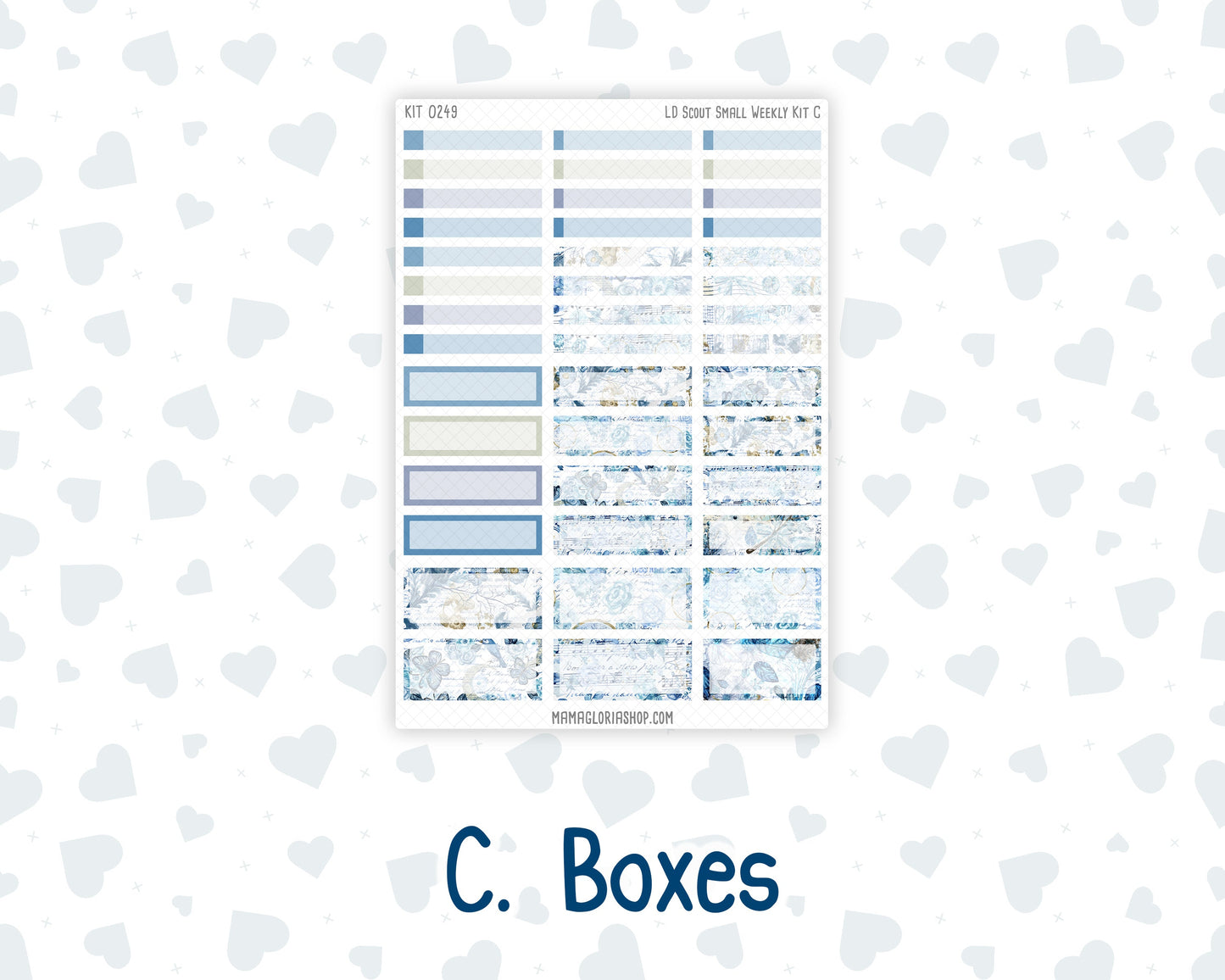 Kit 0249 - Laurel Denise The Scout Planner Small - Weekly Kit - January - Icy Lace