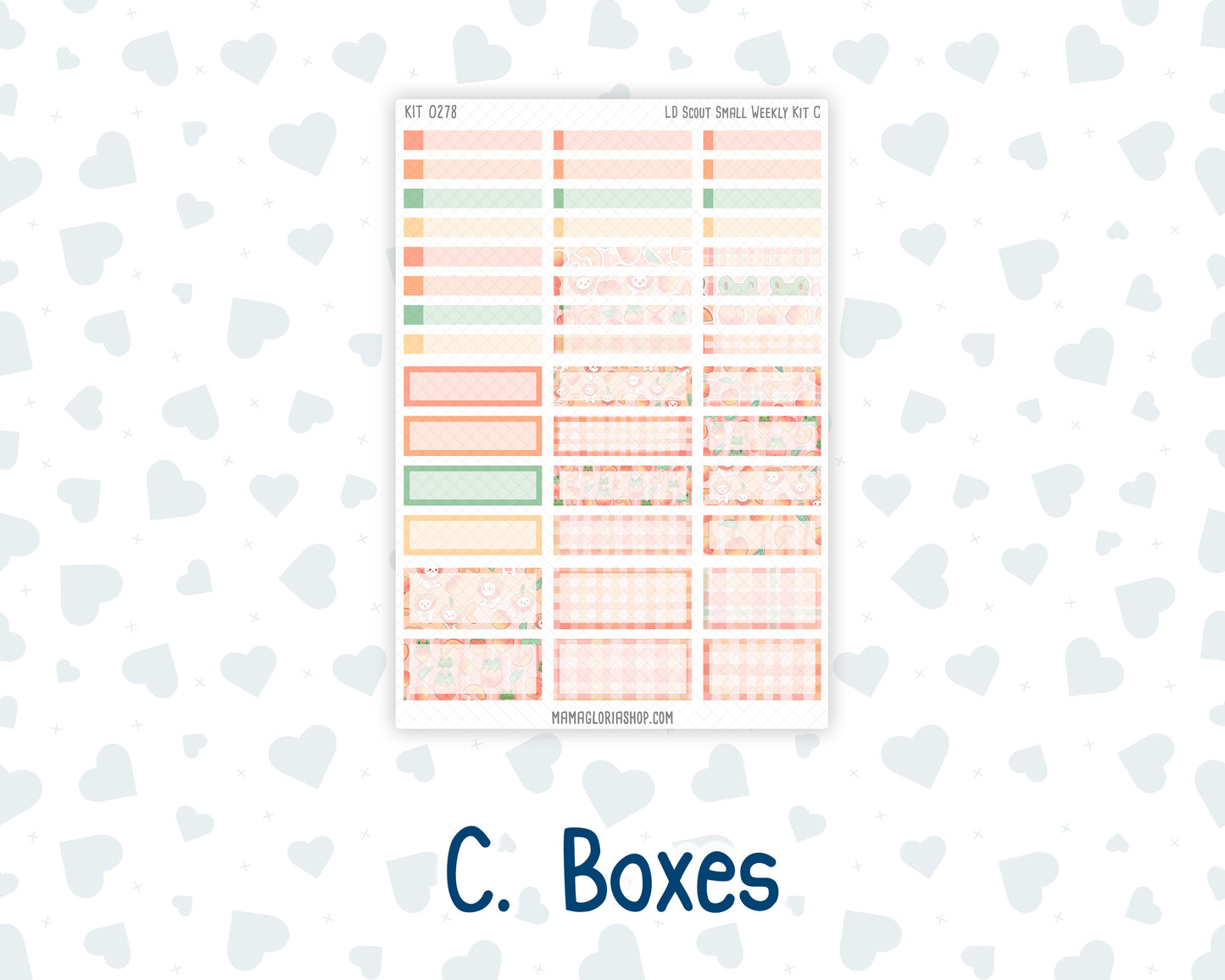 Kit 0278 - Laurel Denise The Scout Planner Small - Weekly Kit - August - Oops, All Peaches