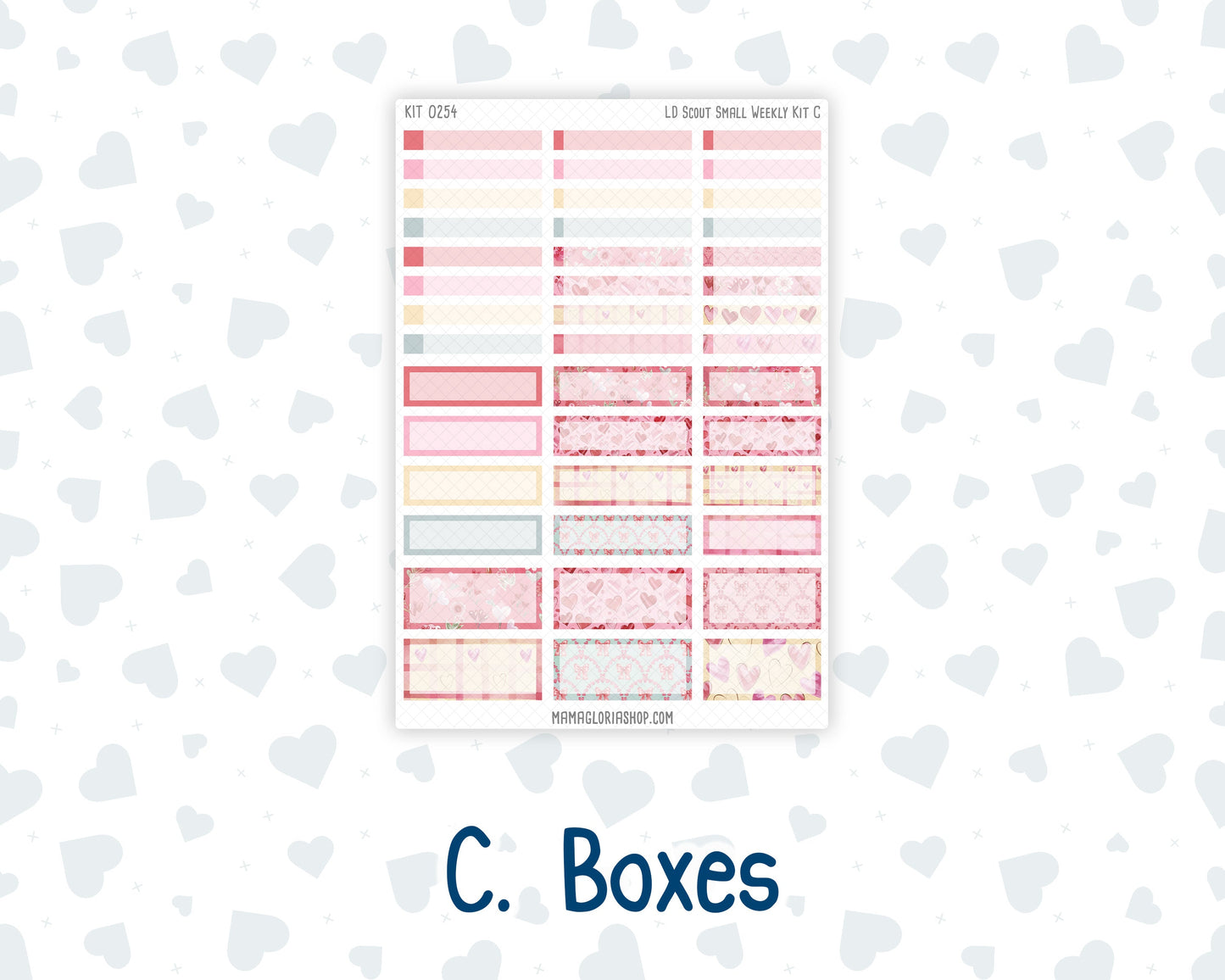 Kit 0254 - Laurel Denise The Scout Planner Small - Weekly Kit - February - Valentine Village