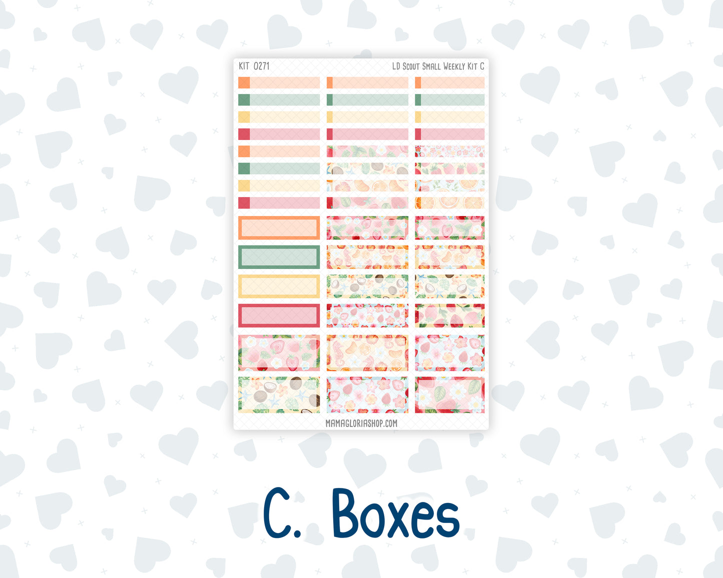 Kit 0271 - Laurel Denise The Scout Planner Small - Weekly Kit - June - Strawberry Shore