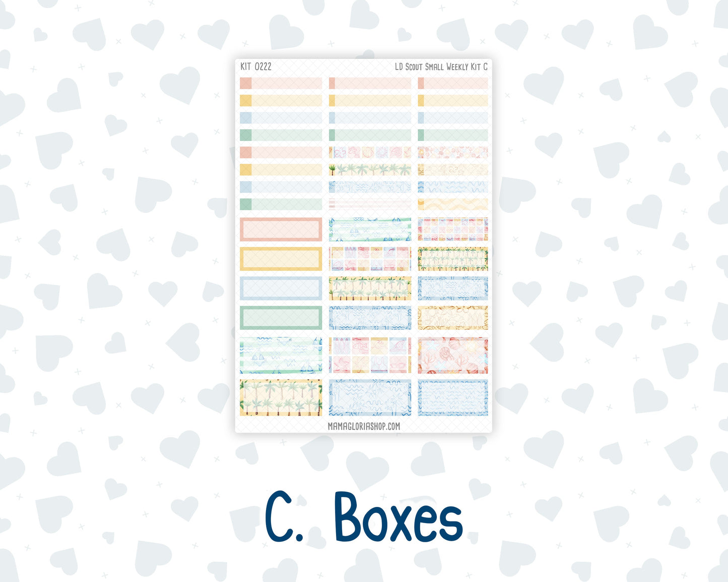 Kit 0222 - Laurel Denise The Scout Planner Small - Weekly Kit - June - Beach Day