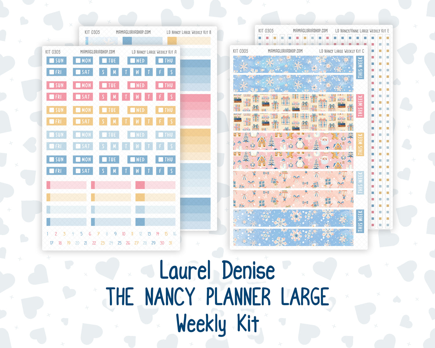 Kit 0305 - Laurel Denise The Nancy Planner Large - Weekly Kit - December - Sugarplum Parade
