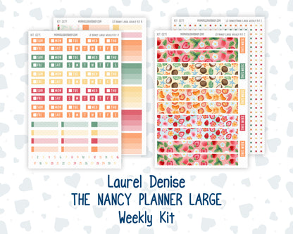 Kit 0271 - Laurel Denise The Nancy Planner Large - Weekly Kit - June - Strawberry Shore