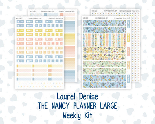 Kit 0265 - Laurel Denise The Nancy Planner Large - Weekly Kit - May - Honeybee Sky