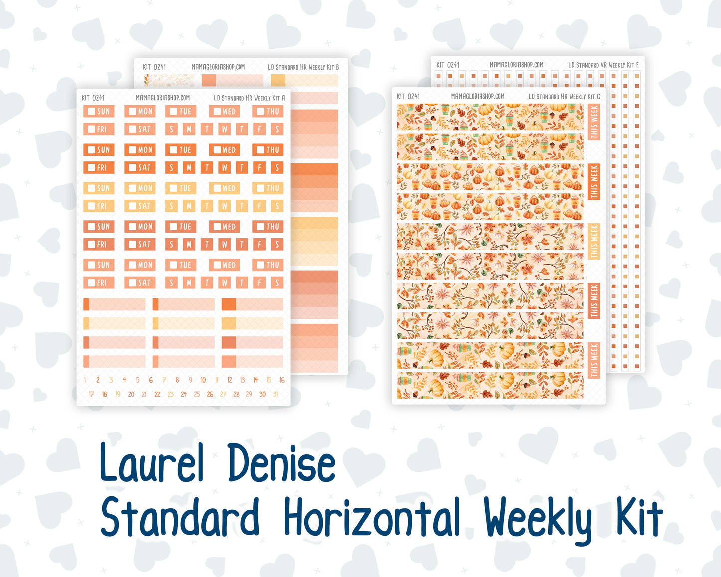Kit 0241 - Laurel Denise Standard - Horizontal - Weekly Kit - November - Pumpkin Latte