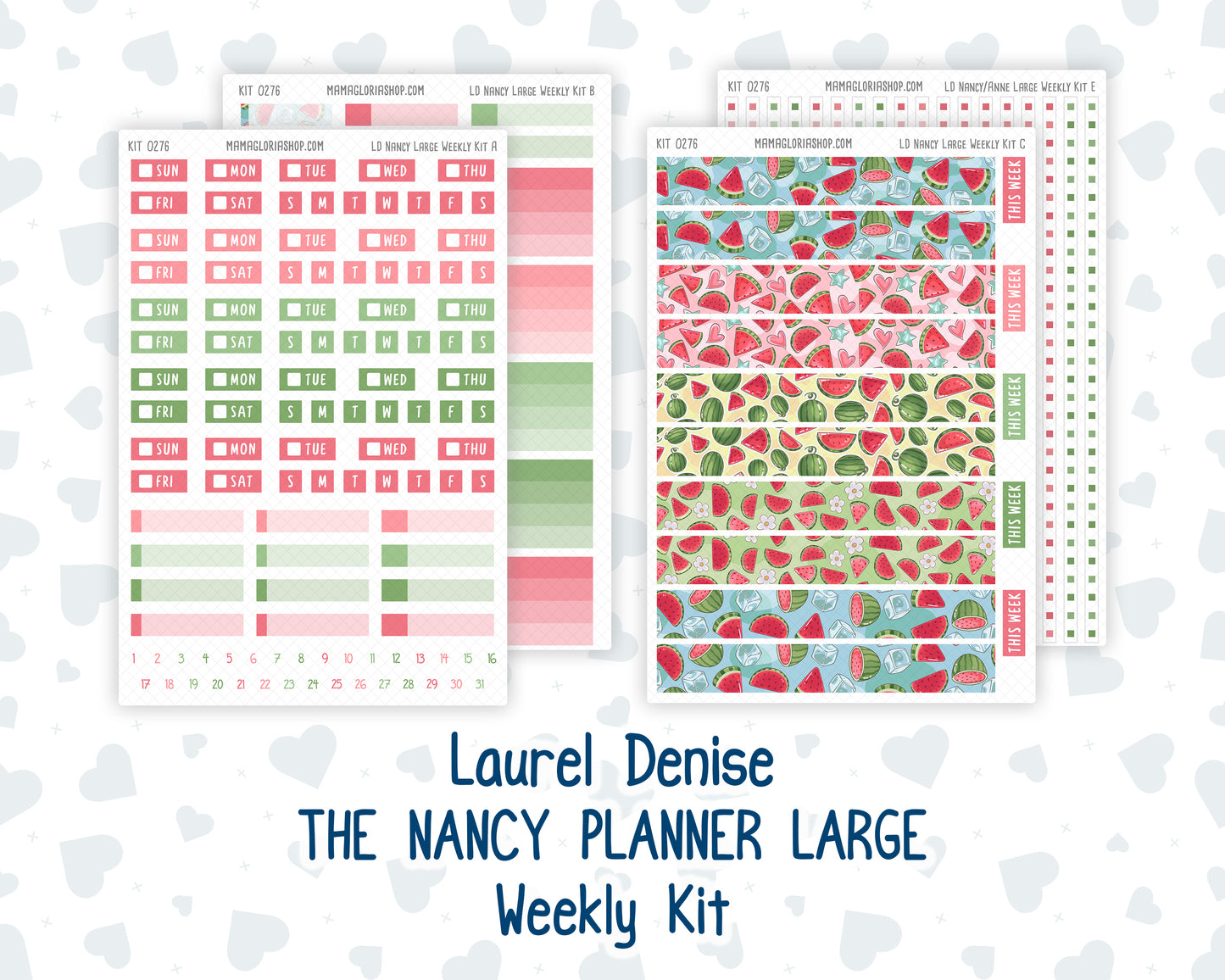 Kit 0276 - Laurel Denise The Nancy Planner Large - Weekly Kit - July - Melon Crush