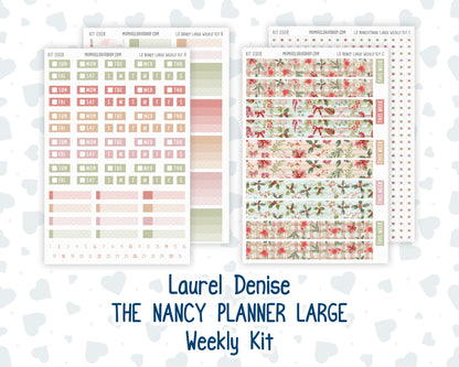 Kit 0308 - Laurel Denise The Nancy Planner Large - Weekly Kit - December - Knit & Holly
