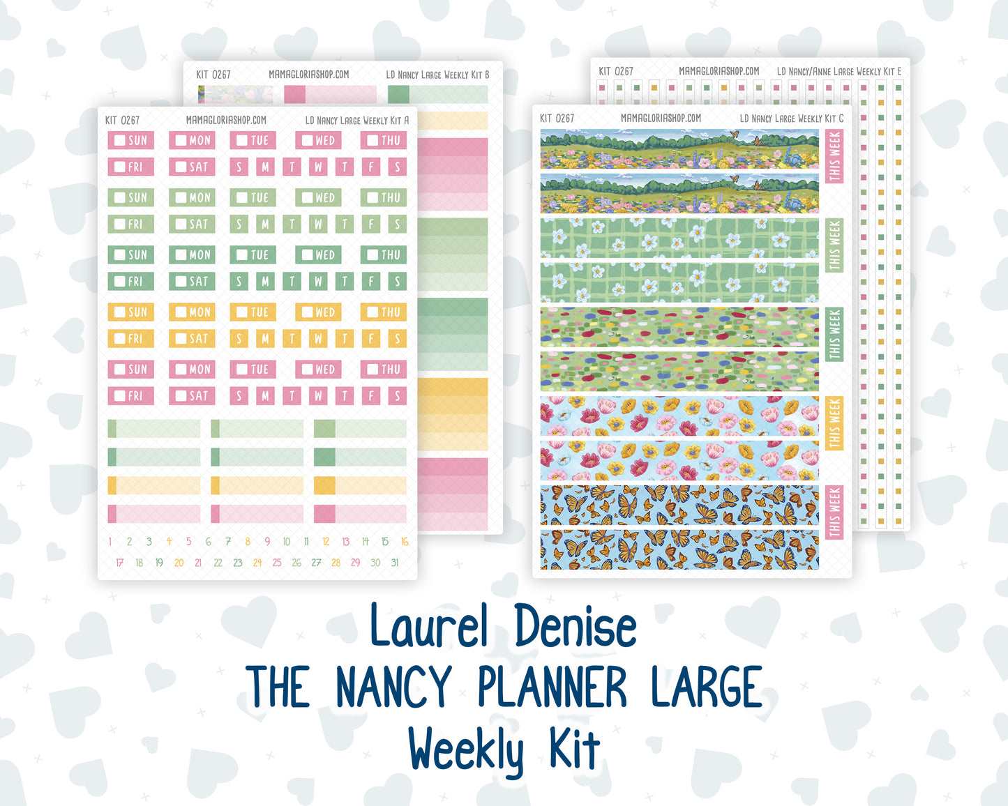Kit 0267 - Laurel Denise The Nancy Planner Large - Weekly Kit - May - Flowers For Mama