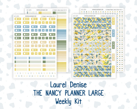 Kit 0274 - Laurel Denise The Nancy Planner Large - Weekly Kit - July - Sunny Lemon Shore